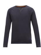 Mens Basics Paul Smith - Y-insert Cotton-jersey Long-sleeved T-shirt - Mens - Navy