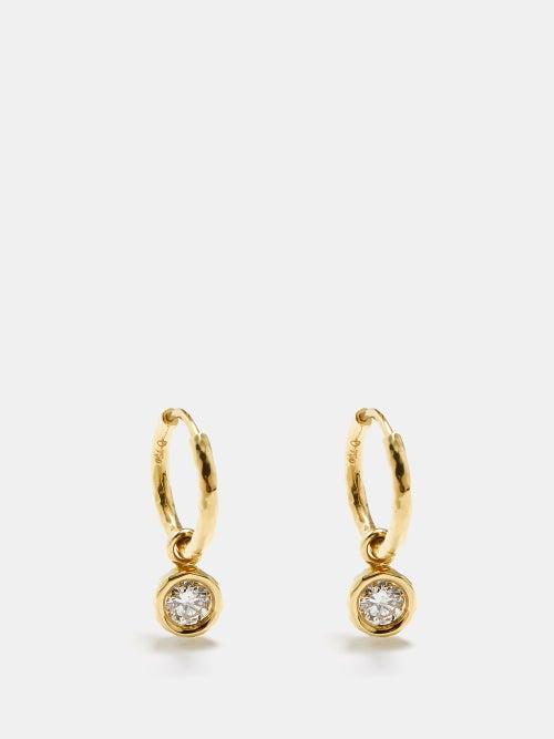 Octavia Elizabeth - Charmed Gabby Diamond & 18kt Gold Earrings - Womens - Gold Multi