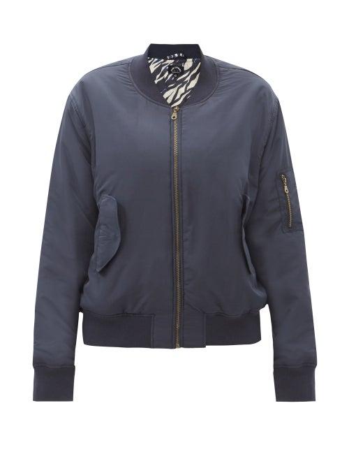 Matchesfashion.com The Upside - Mara Logo-embroidered Bomber Jacket - Womens - Navy