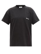 Balenciaga - Logo-embroidered Cotton-jersey T-shirt - Womens - Black