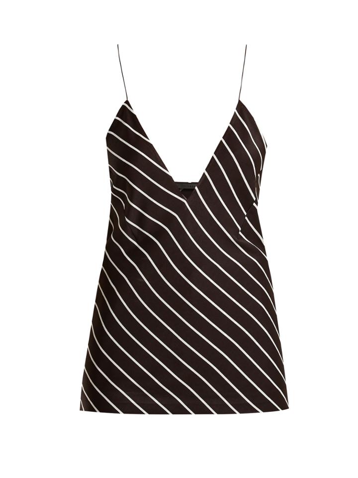 Haider Ackermann Striped Silk-satin Cami Top