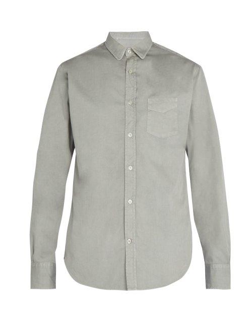 Matchesfashion.com Officine Gnrale - Lipp Stitch Cotton Piqu Shirt - Mens - Light Grey