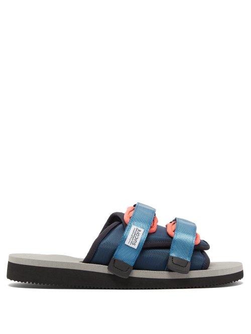 Matchesfashion.com Suicoke - Moto Cab Two Strap Slides - Mens - Blue Multi