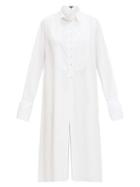 Matchesfashion.com Ann Demeulemeester - Tuxedo-bib Cotton-poplin Shirt Dress - Womens - White