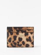 Saint Laurent - Leopard-print Grained-leather Cardholder - Mens - Brown Multi