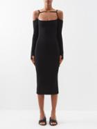 Jacquemus - Sierra Off-the-shoulder Jersey Midi Dress - Womens - Black
