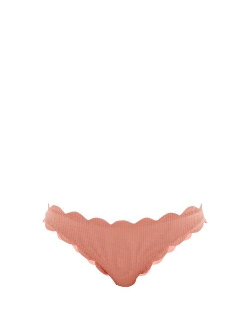 Matchesfashion.com Marysia - Antibes Scalloped-edge Bikini Briefs - Womens - Pink