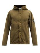Matchesfashion.com Stone Island - Logo-patch Garment-dyed Hooded Shell Jacket - Mens - Green
