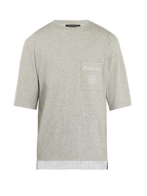 Matchesfashion.com Longjourney - Nash Embroidered Cotton T Shirt - Mens - Grey