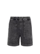 Matchesfashion.com Ami - Acid Washed Cotton Jersey Shorts - Mens - Black