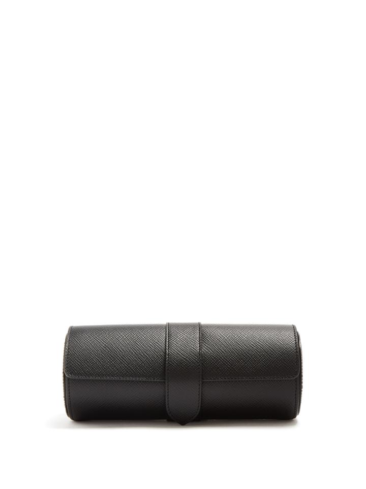 Smythson Panama Grained-leather Watch Box