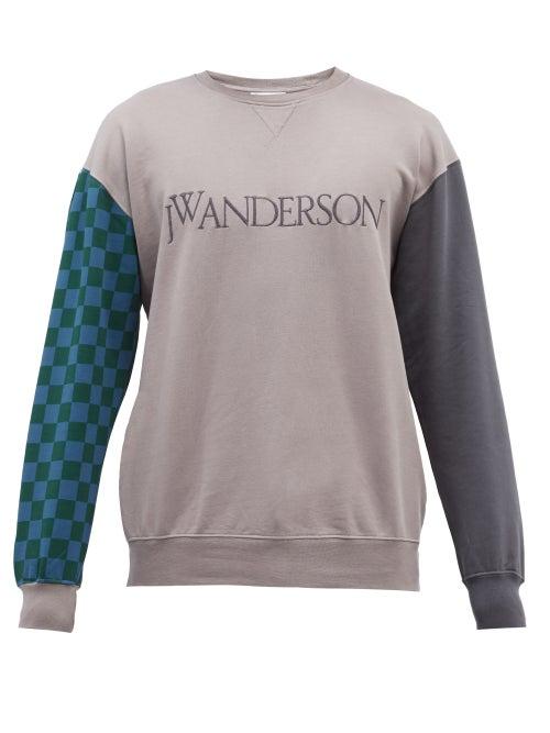 Jw Anderson - Logo-embroidered Cotton-jersey Sweatshirt - Mens - Grey