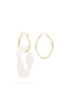 Matchesfashion.com Completedworks - Mismatched 18kt Gold Plated Hoop Earrings - Womens - White