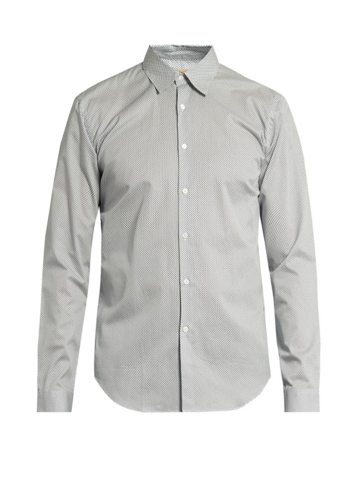 Burberry Geometric-print Button-cuff Cotton Shirt