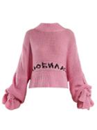 Matchesfashion.com Natasha Zinko - Logo Intarsia Cashmere Sweater - Womens - Pink