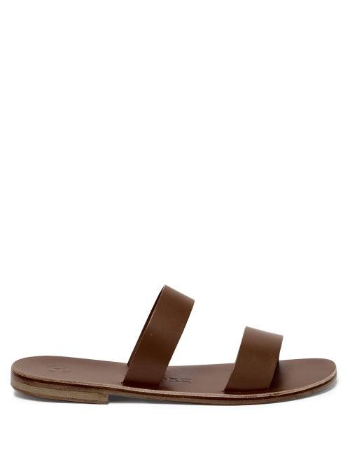 Matchesfashion.com Lvaro - Alex Double-strap Leather Slides - Mens - Brown