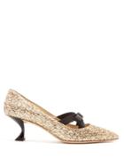 Miu Miu Glitter And Bow-embellished Point-toe Pumps