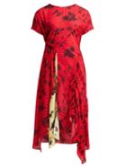Matchesfashion.com Preen Line - Asha Floral Print Crepe Dress - Womens - Red Multi