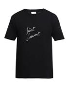 Mens Rtw Saint Laurent - Logo-print Cotton-jersey T-shirt - Mens - Black
