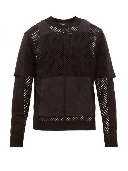 Matchesfashion.com Craig Green - Crocheted Wool And Cotton Jersey Sweater - Mens - Black