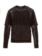 Matchesfashion.com Craig Green - Crocheted Wool And Cotton Jersey Sweater - Mens - Black