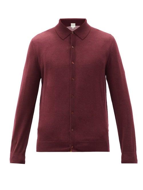 Matchesfashion.com Paul Smith - Merino-wool Cardigan - Mens - Burgundy