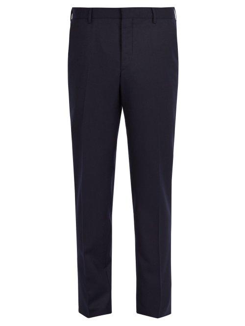 Matchesfashion.com Prada - Slim Leg Wool Trousers - Mens - Navy
