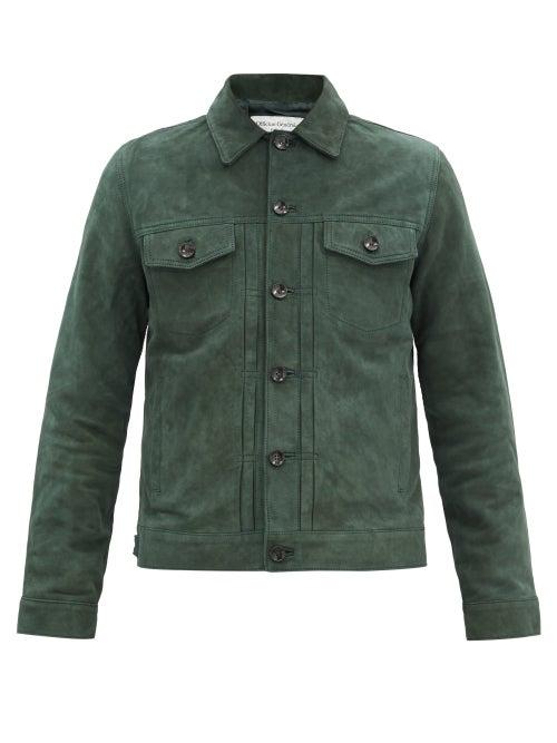 Matchesfashion.com Officine Gnrale - Liam Suede Jacket - Mens - Dark Green