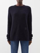 Toteme - Monogram-embroidered Wool-blend Sweater - Womens - Navy