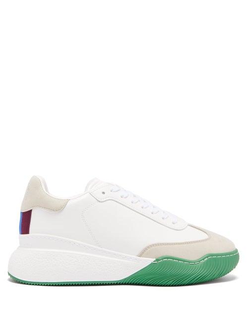Matchesfashion.com Stella Mccartney - Chunky Sole Faux Leather Trainers - Womens - Green White