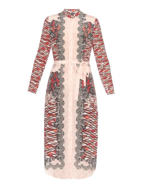 Saloni Molly Curly-print Silk-crepe Shirtdress