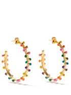 Matchesfashion.com Sylvia Toledano - Enamel Textured Hoop Earrings - Womens - Gold Multi
