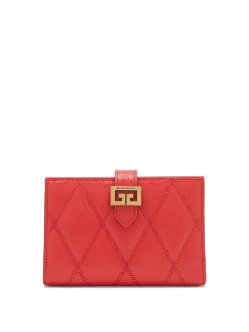 Matchesfashion.com Givenchy - Gv3 Quilted-leather Wallet - Womens - Red