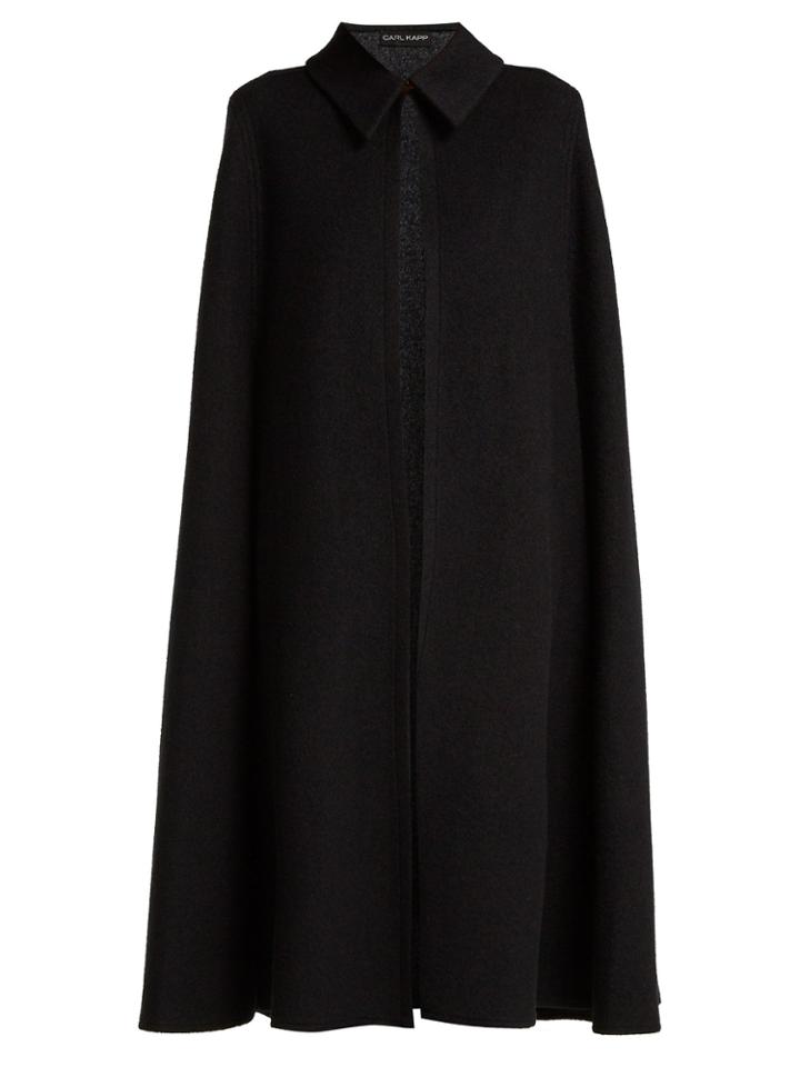 Carl Kapp Point-collar Wool-blend Cape