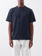 Oliver Spencer - Box Striped Organic-cotton Jersey T-shirt - Mens - Navy Stripe