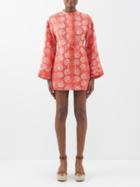 Staud - Karlee Printed Linen Mini Skirt Dress - Womens - Red Print