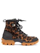 Matchesfashion.com Moncler - Helis Leopard Print Calf Hair Hiking Boots - Womens - Leopard