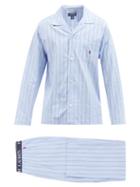 Polo Ralph Lauren - Logo-embroidered Striped Cotton-poplin Pyjama Set - Mens - Light Blue
