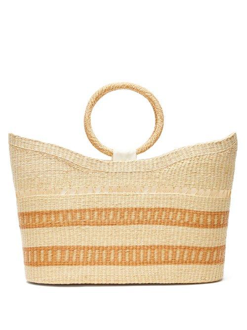 Matchesfashion.com Sensi Studio - Woven Pattern Toquilla Straw Basket Bag - Womens - Beige Multi