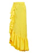 Matchesfashion.com Attico - Asymmetric Jacquard Ruffle Skirt - Womens - Yellow