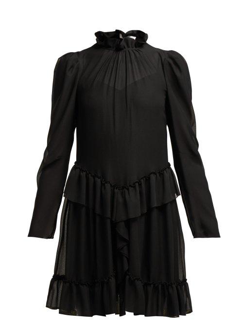 Matchesfashion.com See By Chlo - Ruffled Georgette Mini Dress - Womens - Black