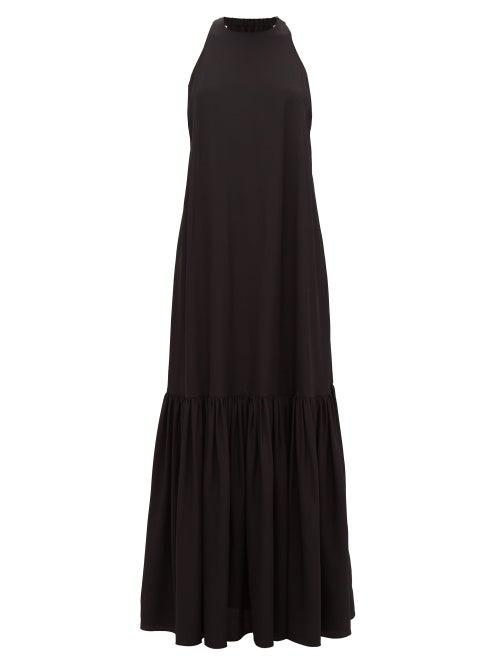 Matchesfashion.com Tibi - Halterneck Silk Dress - Womens - Black