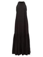 Matchesfashion.com Tibi - Halterneck Silk Dress - Womens - Black