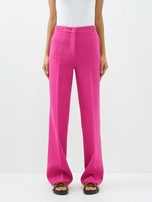 Gabriela Hearst - Vesta Wool-crepe Suit Trousers - Womens - Fuchsia