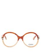 Chlo - West Round Acetate Glasses - Womens - Brown Multi