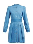 Matchesfashion.com A.p.c. - Alba Pleated Denim Dress - Womens - Blue
