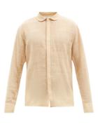 11.11 / Eleven Eleven - Club-collar Slubbed Cotton-voile Shirt - Mens - Cream