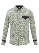 Matchesfashion.com Paco Rabanne - Floral-print Cotton-poplin Shirt - Mens - Green