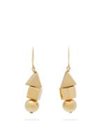Matchesfashion.com Jil Sander - Geometric Shapes Drop Earrings - Womens - Gold