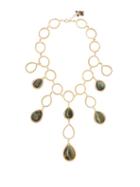 Matchesfashion.com Rosantica By Michela Panero - Scarabeo Teardrop Stone Necklace - Womens - Green